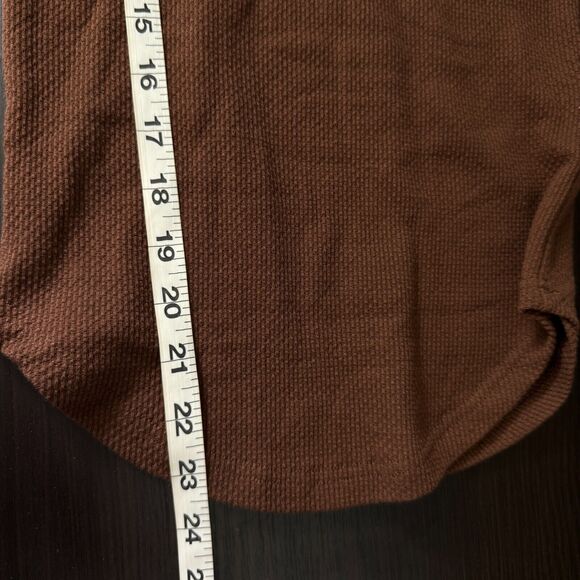 Free People Switch It Up Thermal Top Women XS Cocoa Brown Crochet Knit Layering - Picture 9 of 10